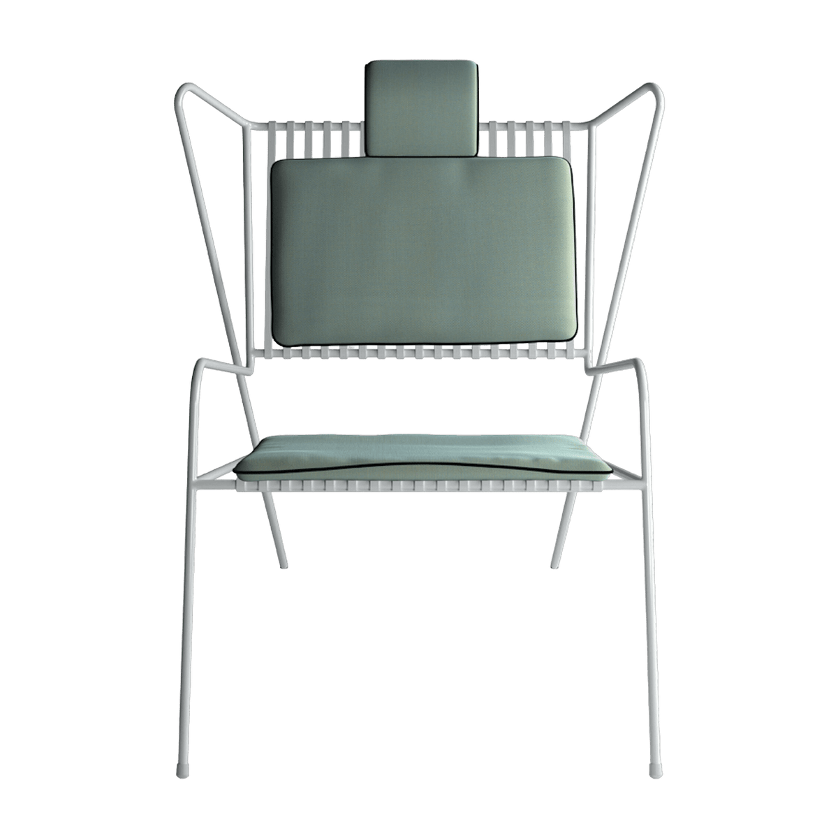 Chaise lounge en acier blanc et coussins opal Capri Easy - Cools Collection - The Cool Republic