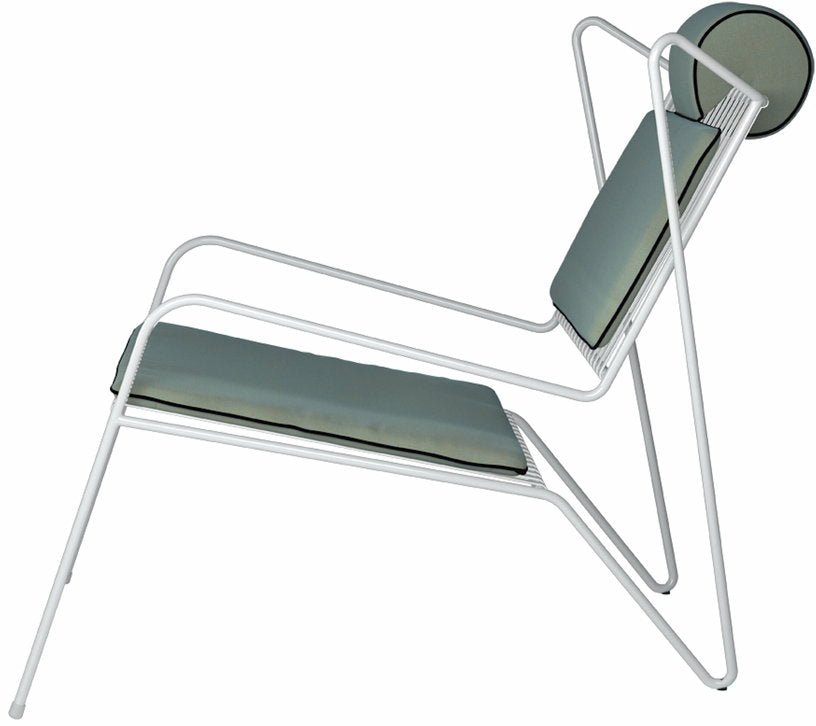 Chaise lounge en acier blanc et coussins opal Capri Easy - Cools Collection - The Cool Republic