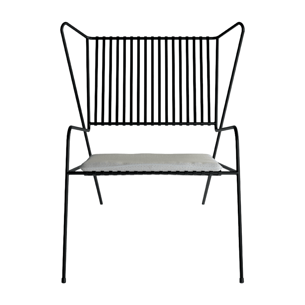 Chaise lounge en acier noir et coussin d'assise beige Capri Easy - Cools Collection - The Cool Republic