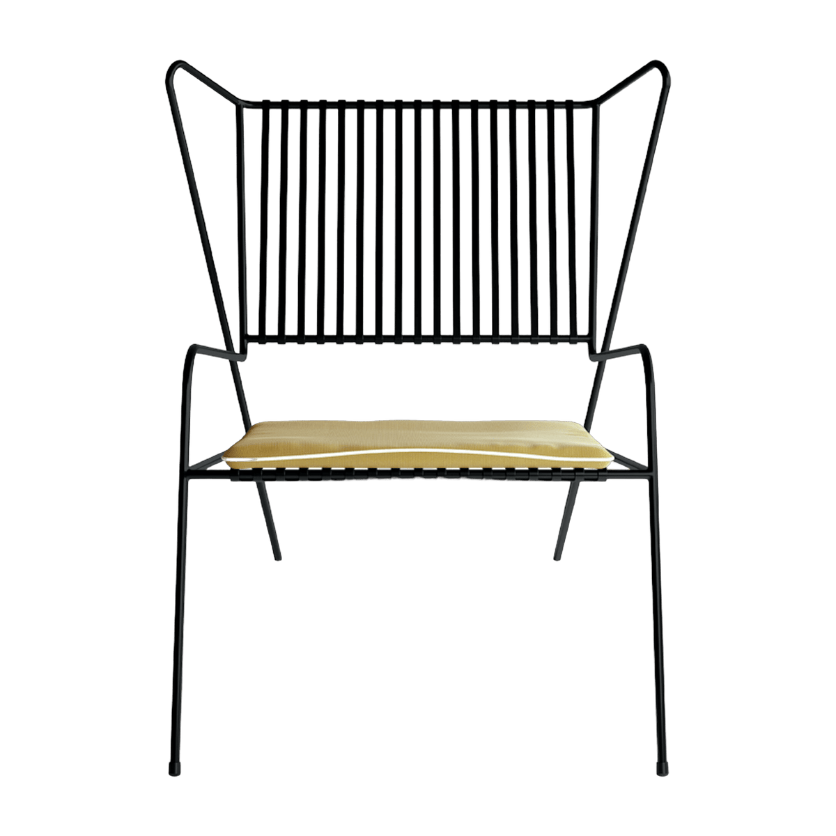 Chaise lounge en acier noir et coussin d'assise jaune Capri Easy - Cools Collection - The Cool Republic