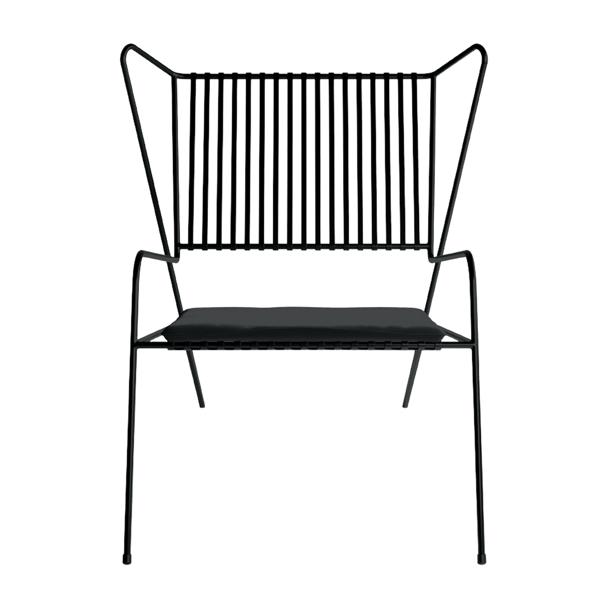 Chaise lounge en acier noir et coussin d'assise noir Capri Easy - Cools Collection - The Cool Republic