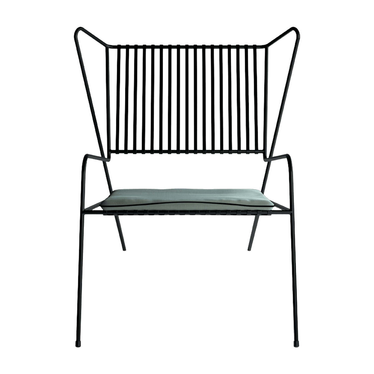 Chaise lounge en acier noir et coussin d'assise opale Capri Easy - Cools Collection - The Cool Republic