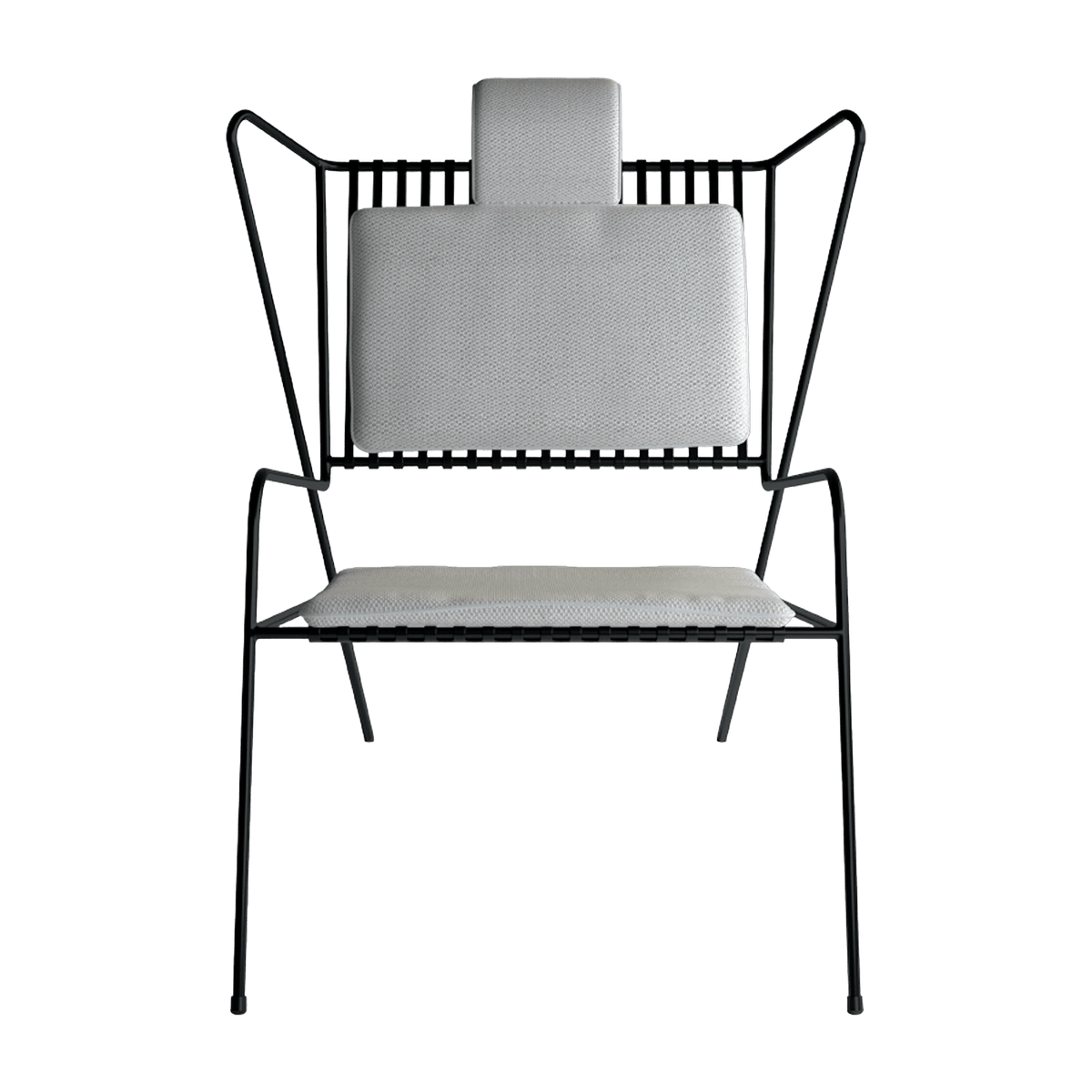 Chaise lounge en acier noir et coussins beige Capri Easy - Cools Collection - The Cool Republic