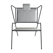 Chaise lounge en acier noir et coussins beige Capri Easy - Cools Collection - The Cool Republic