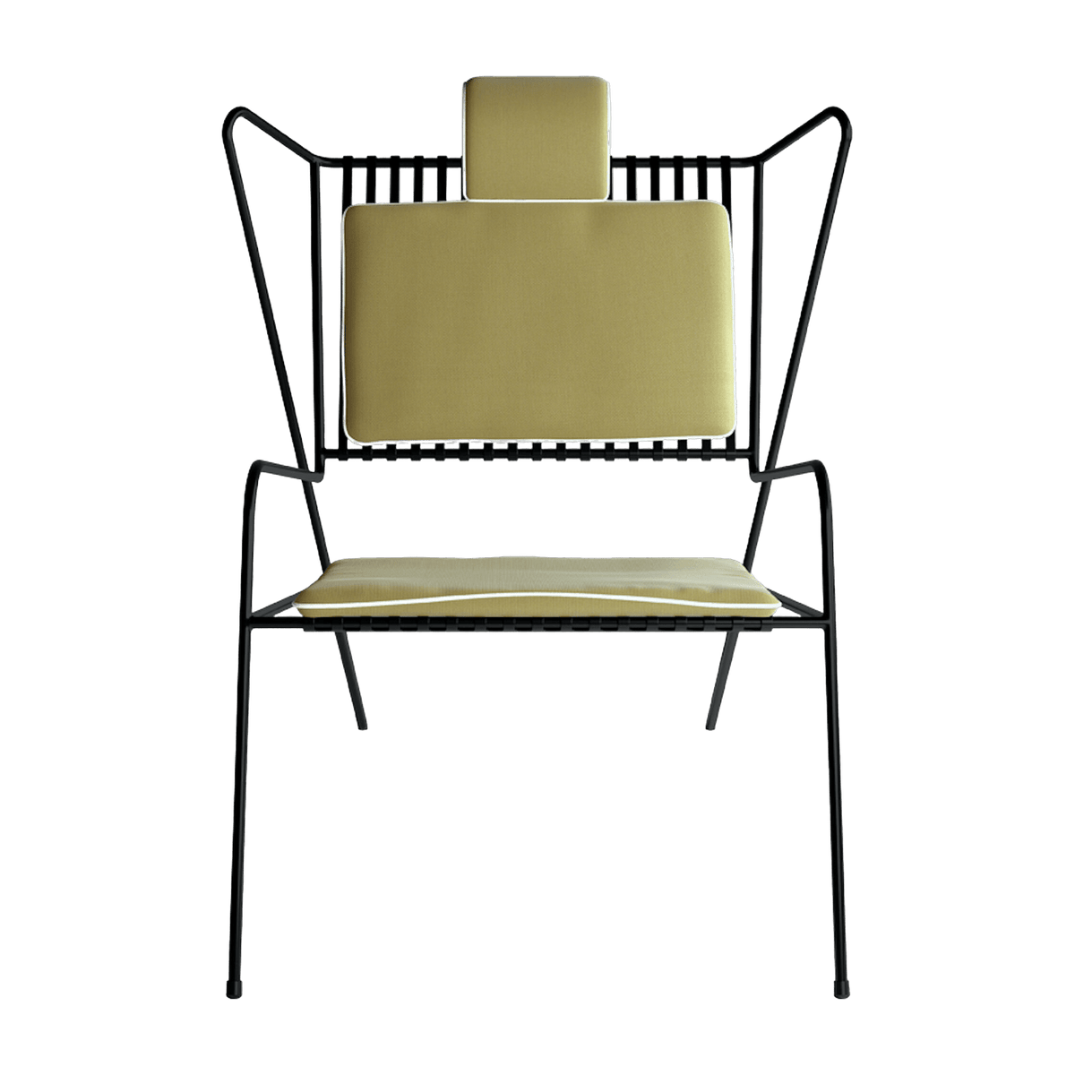 Chaise lounge en acier noir et coussins jaune Capri Easy - Cools Collection - The Cool Republic
