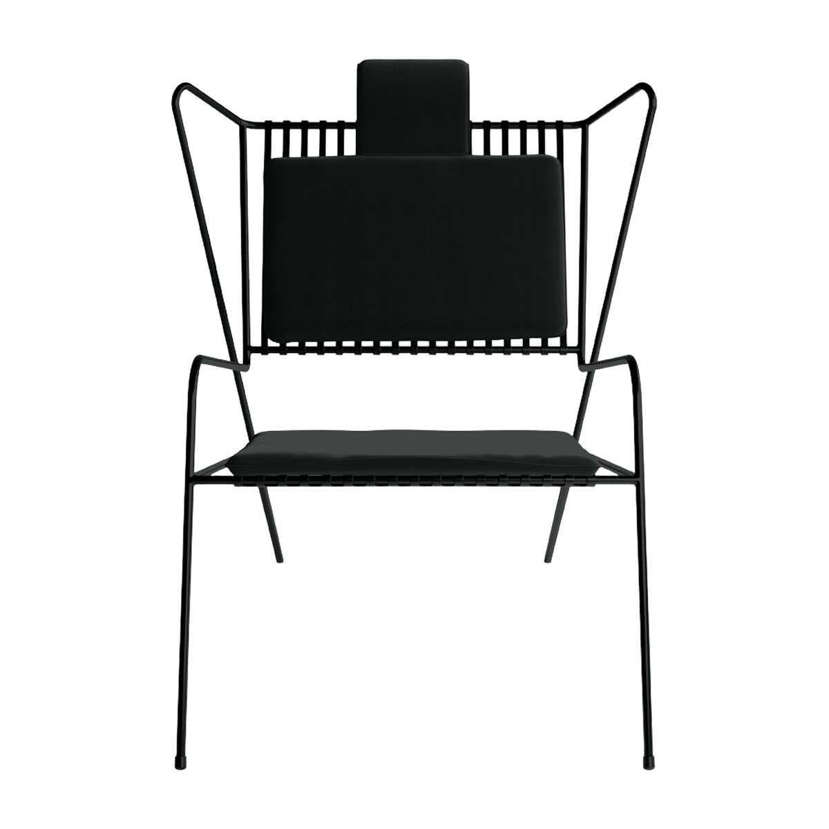 Chaise lounge en acier noir et coussins noir Capri Easy - Cools Collection - The Cool Republic