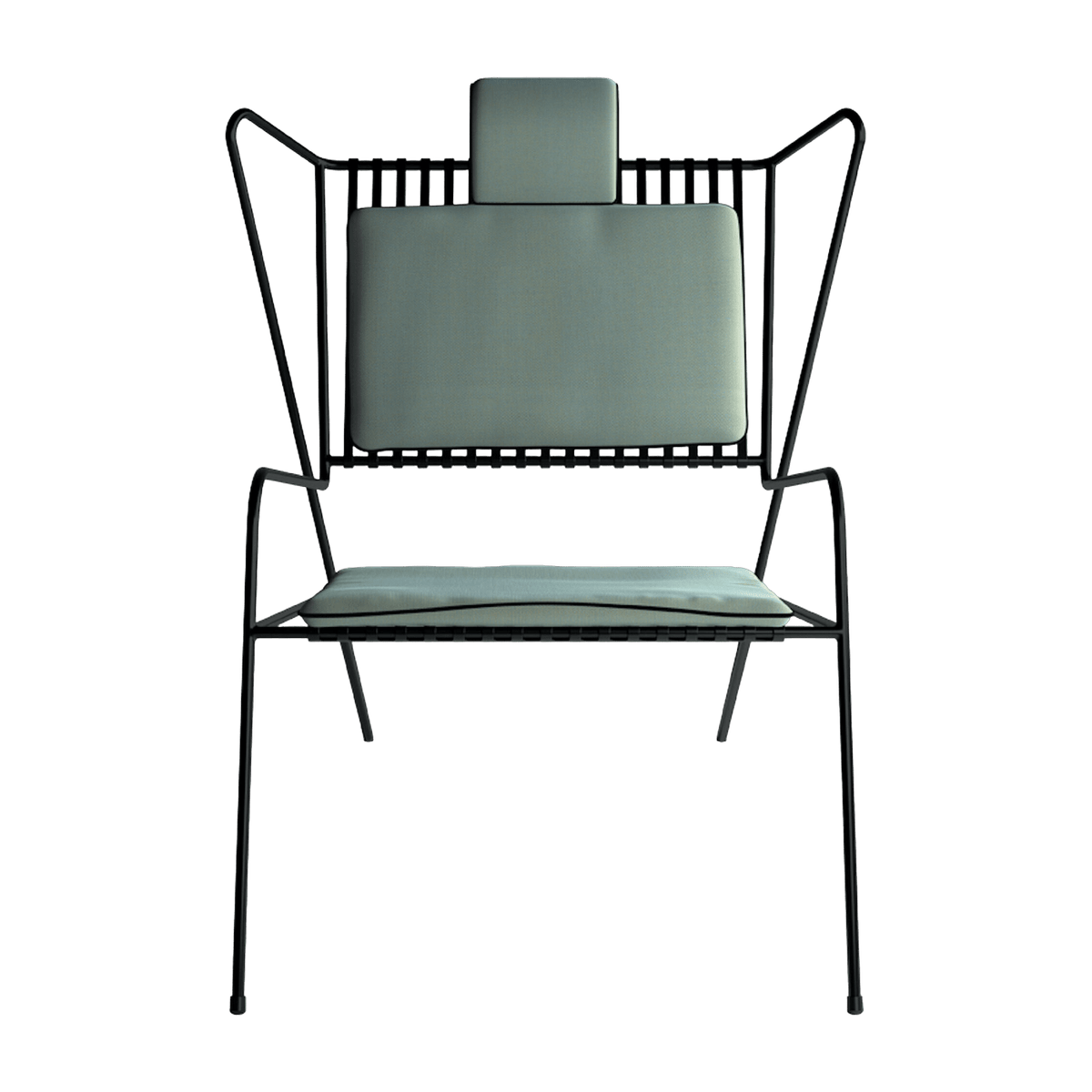 Chaise lounge en acier noir et coussins opale Capri Easy - Cools Collection - The Cool Republic