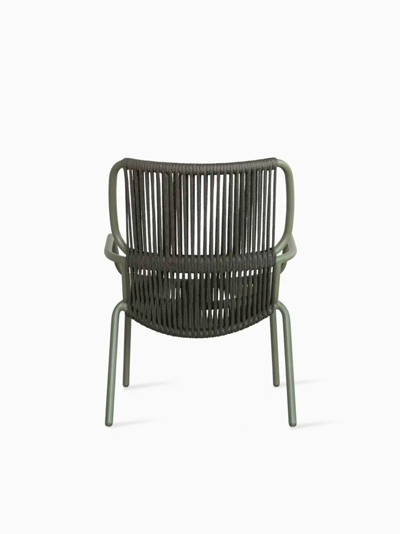 Chaise lounge en aluminium thermolaqué et corde vert 67x83cm Ribbon - Vincent Sheppard - The Cool Republic