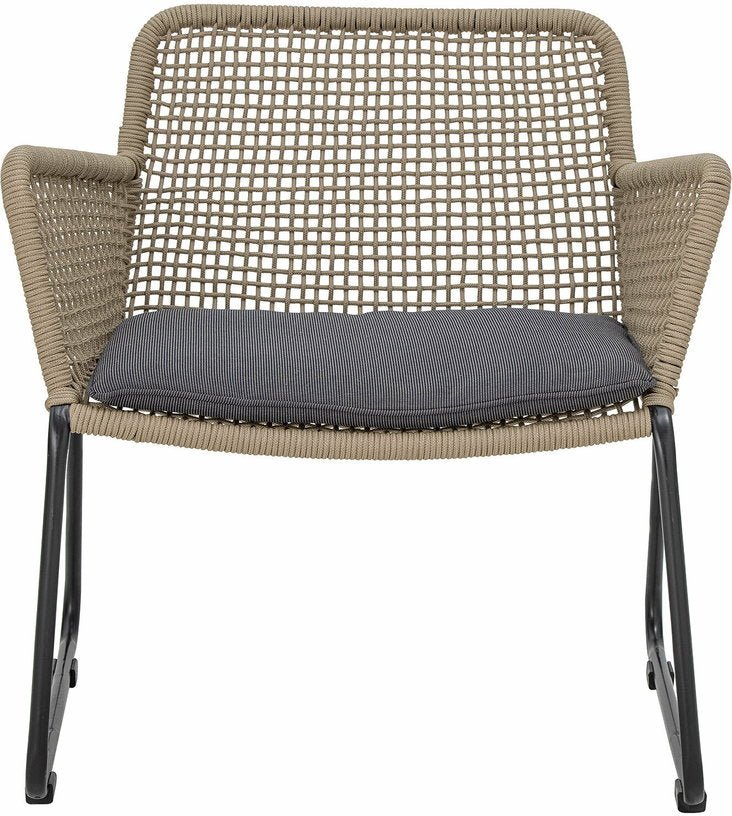 Chaise lounge en corde marron et métal Mundo - Bloomingville - The Cool Republic