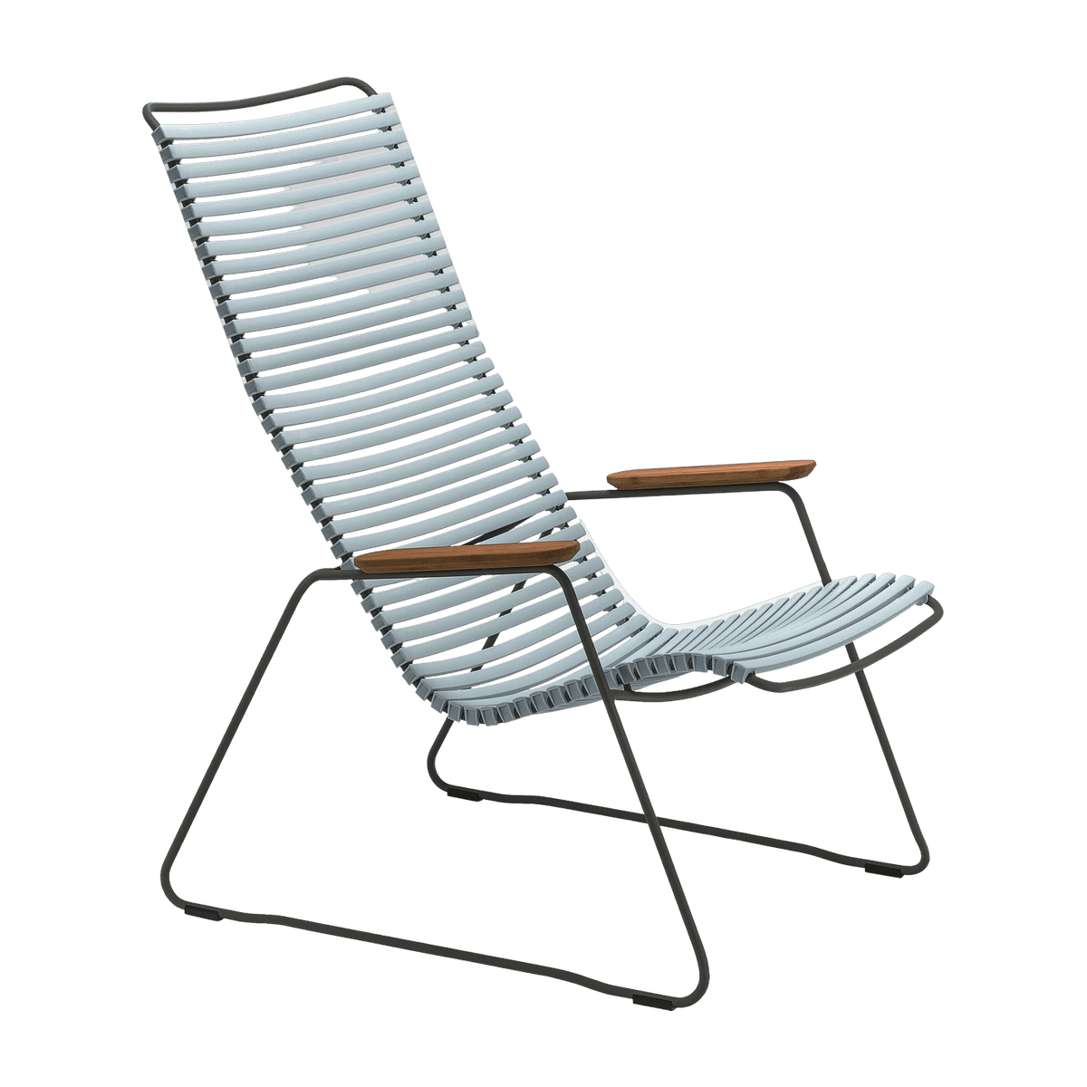 Chaise lounge en métal et plastique bleu clair CLICK - Houe - The Cool Republic