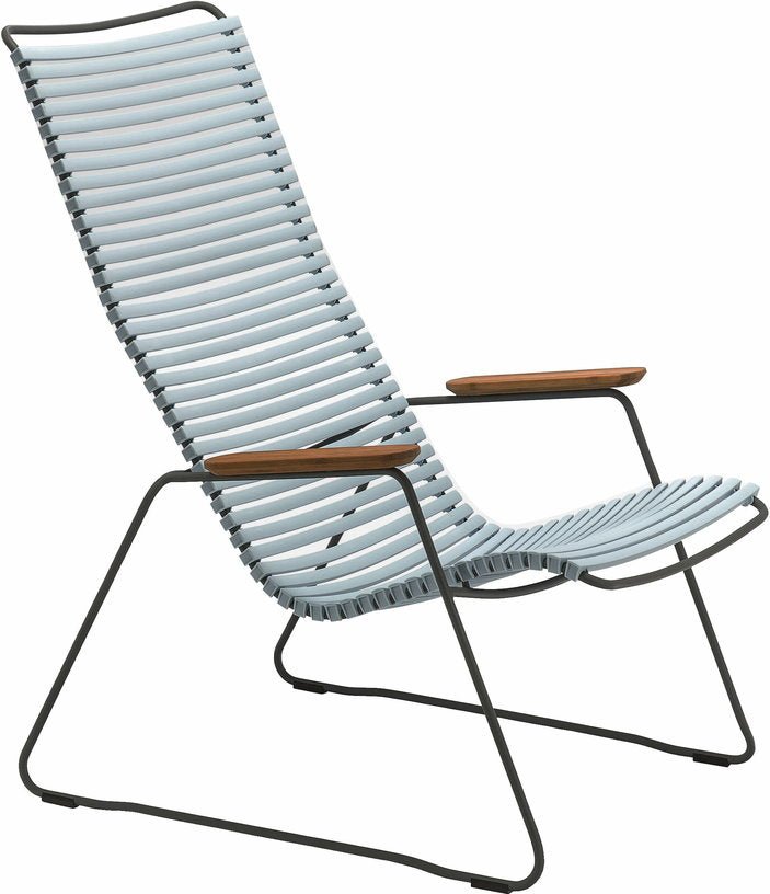 Chaise lounge en métal et plastique bleu clair CLICK - Houe - The Cool Republic