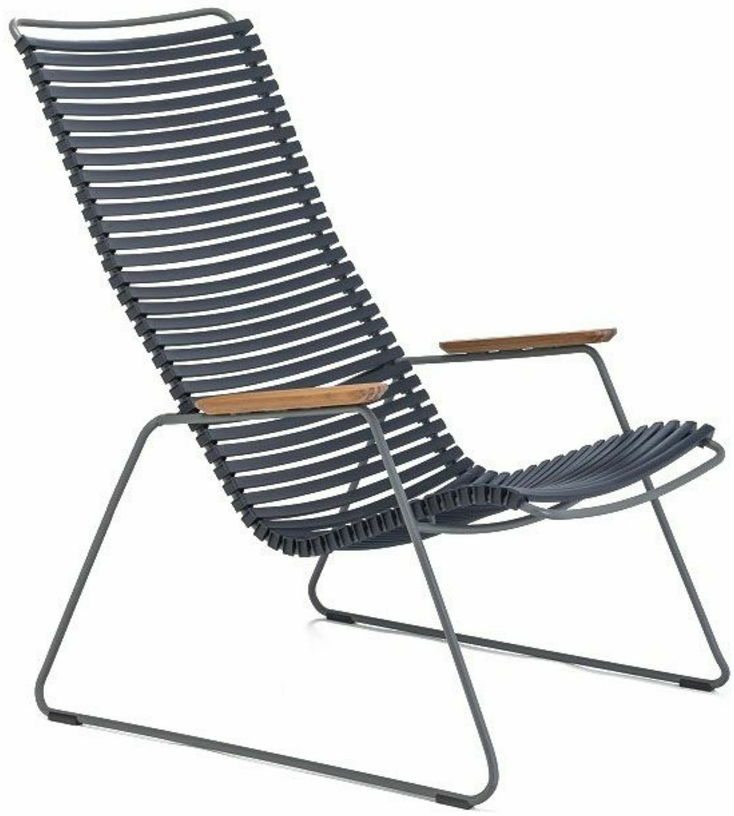 Chaise lounge en métal et plastique bleu foncé CLICK - Houe - The Cool Republic