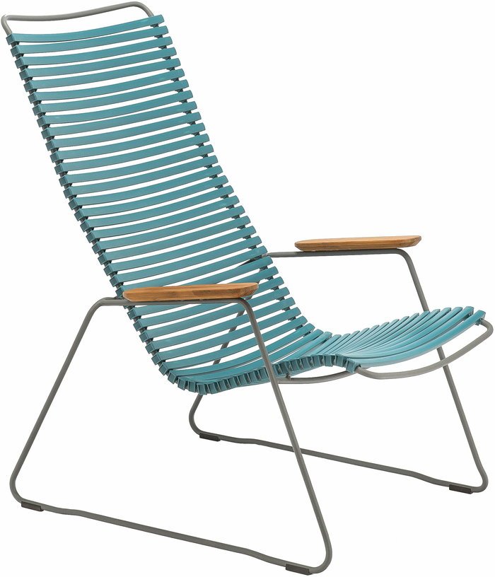 Chaise lounge en métal et plastique bleu pétrole CLICK - Houe - The Cool Republic
