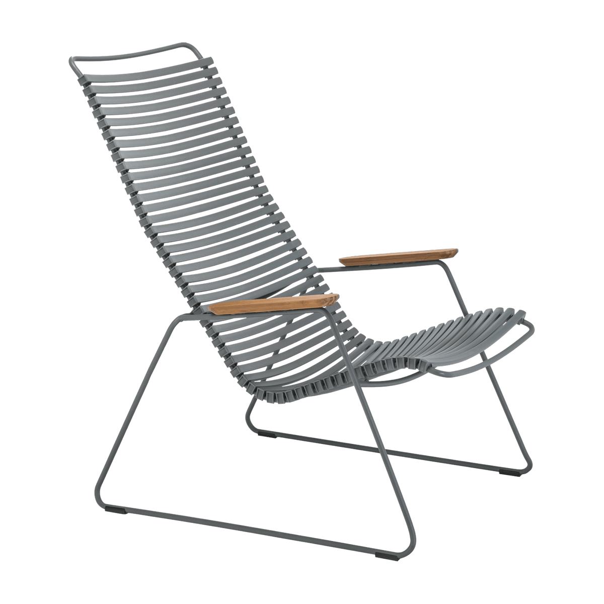 Chaise lounge en métal et plastique gris foncé CLICK - Houe - The Cool Republic