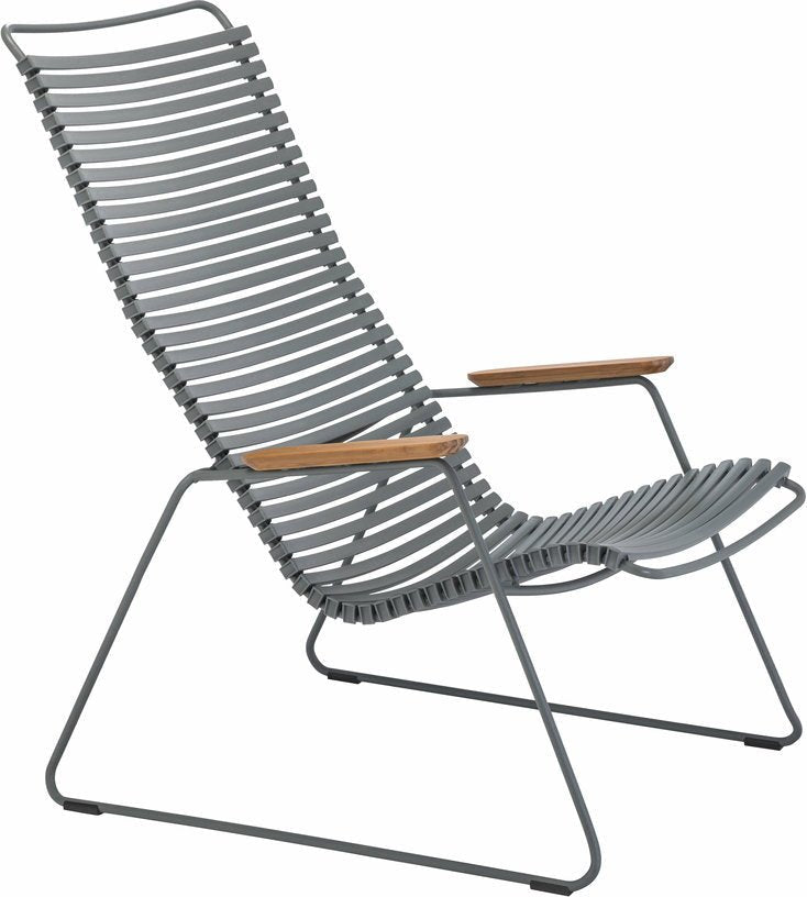 Chaise lounge en métal et plastique noir CLICK - Houe - The Cool Republic