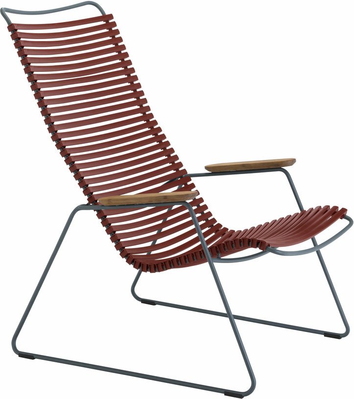Chaise lounge en métal et plastique rouge Paprika CLICK - Houe - The Cool Republic