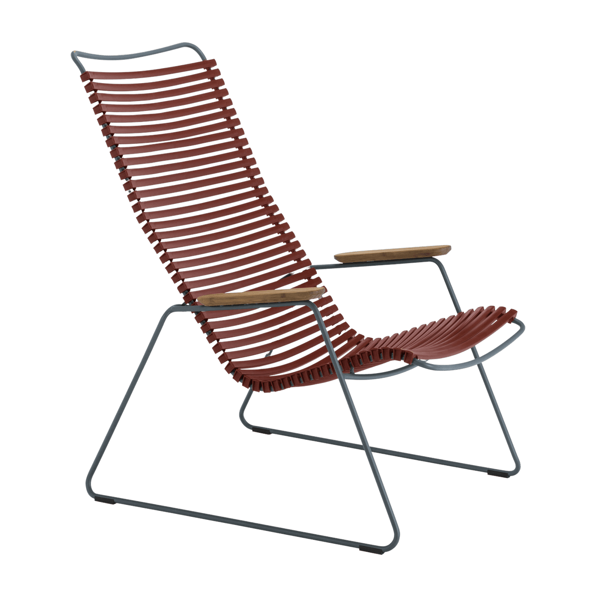 Chaise lounge en métal et plastique rouge Paprika CLICK - Houe - The Cool Republic