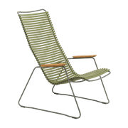 Chaise lounge en métal et plastique vert olive CLICK - Houe - The Cool Republic