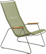 Chaise lounge en métal et plastique vert olive CLICK - Houe - The Cool Republic