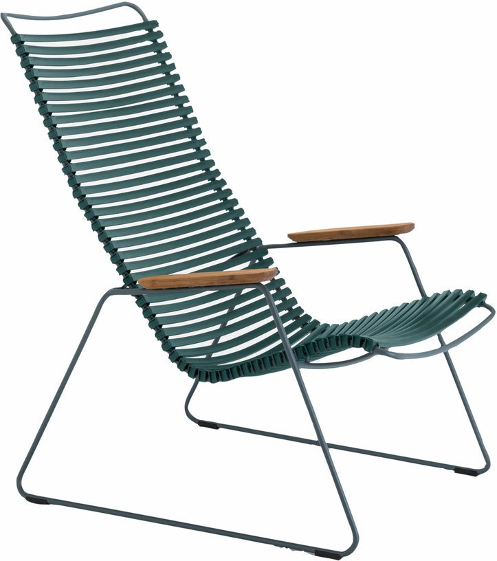 Chaise lounge en métal et plastique vert sapin CLICK - Houe - The Cool Republic