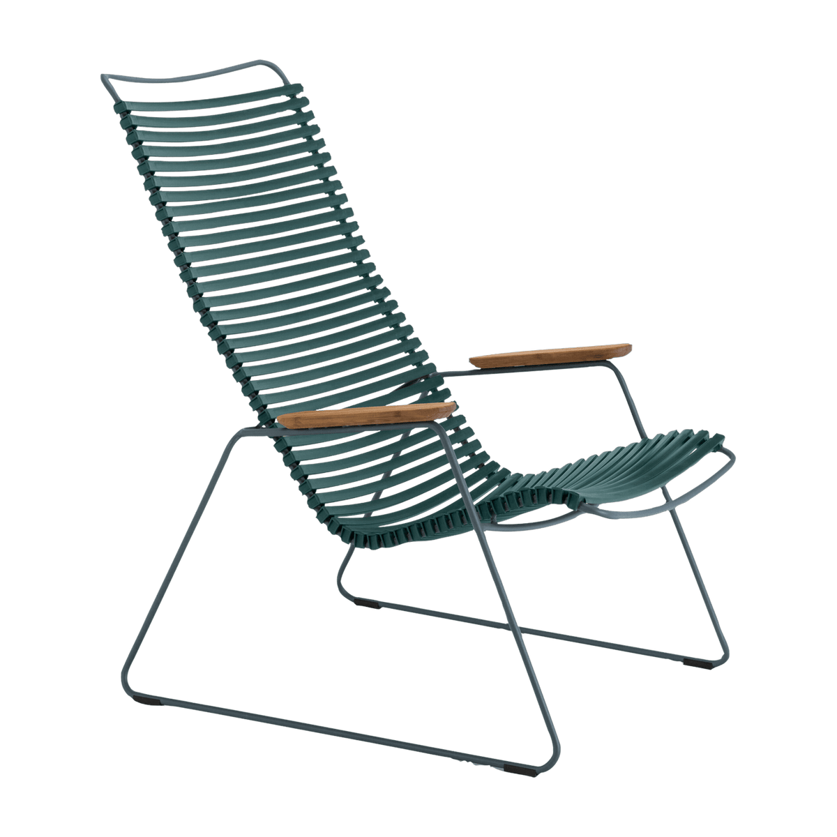 Chaise lounge en métal et plastique vert sapin CLICK - Houe - The Cool Republic