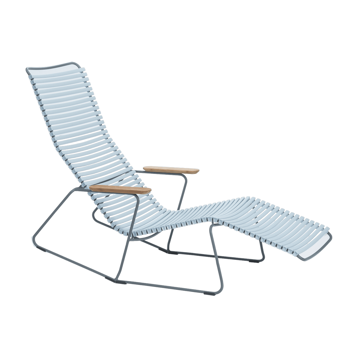 Chaise lounge modulable en métal et plastique bleu clair CLICK - Houe - The Cool Republic