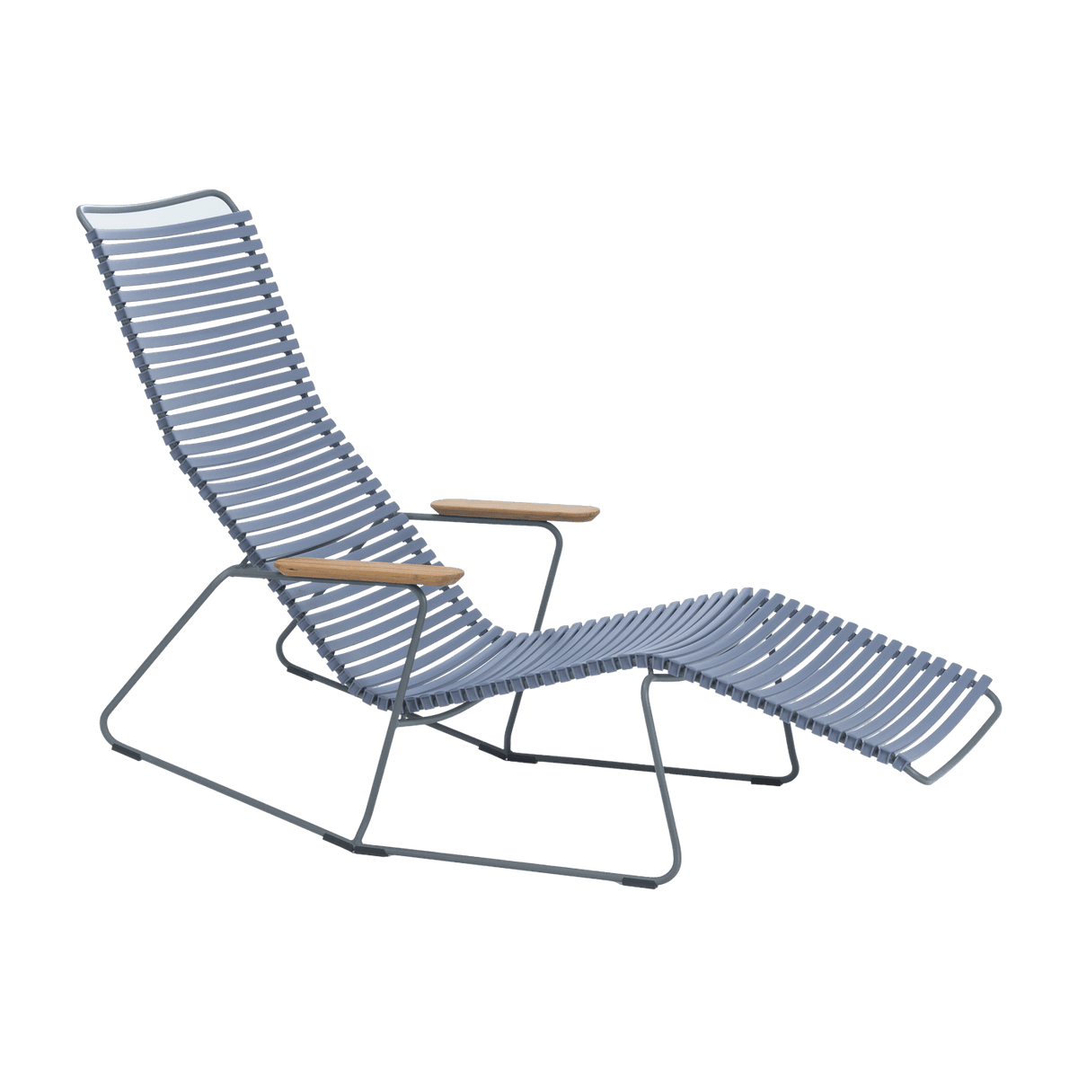 Chaise lounge modulable en métal et plastique bleu foncé CLICK - Houe - The Cool Republic