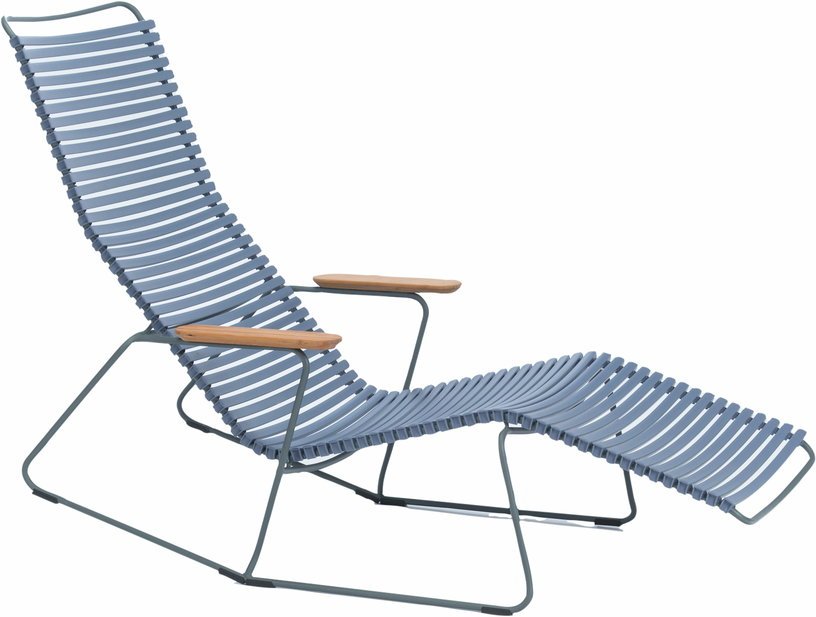 Chaise lounge modulable en métal et plastique bleu pigeon CLICK - Houe - The Cool Republic