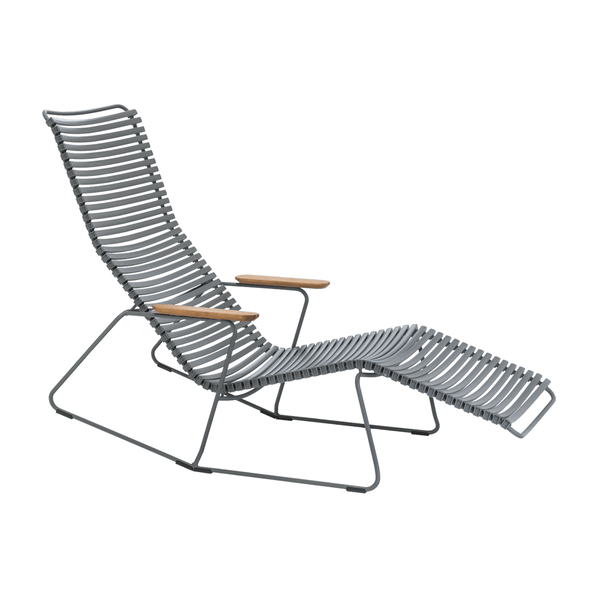 Chaise lounge modulable en métal et plastique gris foncé CLICK - Houe - The Cool Republic