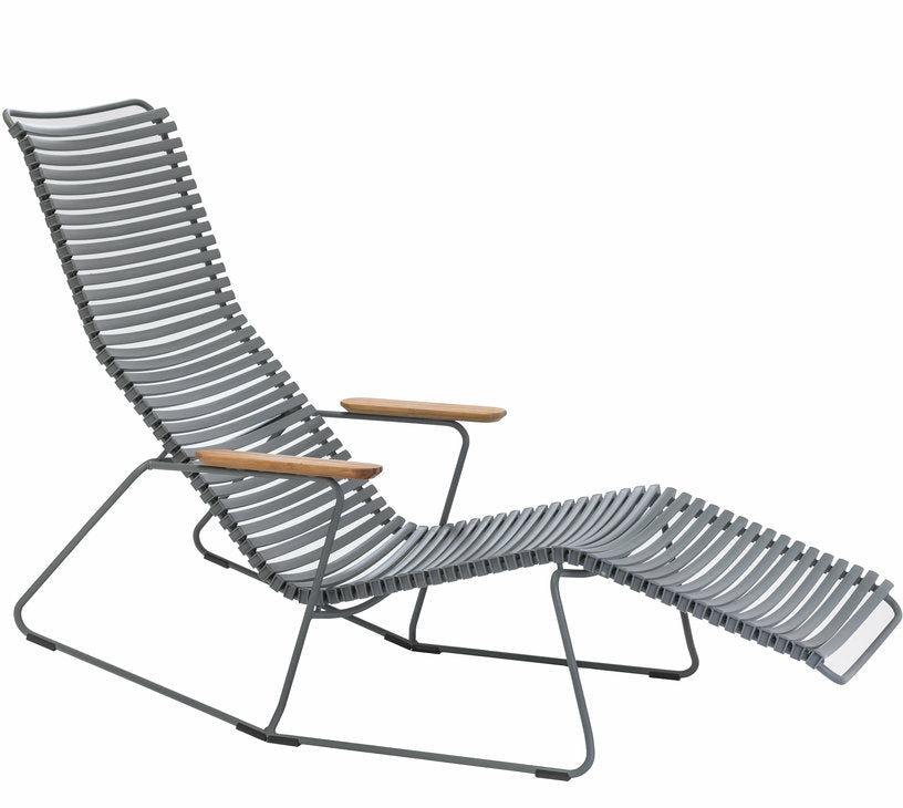 Chaise lounge modulable en métal et plastique gris foncé CLICK - Houe - The Cool Republic