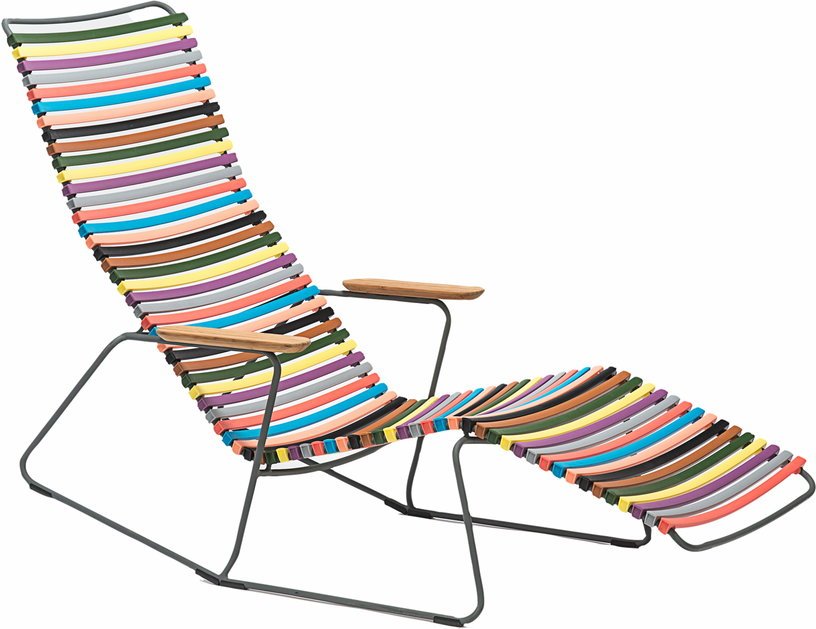 Chaise lounge modulable en métal et plastique multicolore CLICK - Houe - The Cool Republic