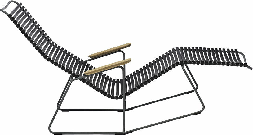 Chaise lounge modulable en métal et plastique noir CLICK - Houe - The Cool Republic