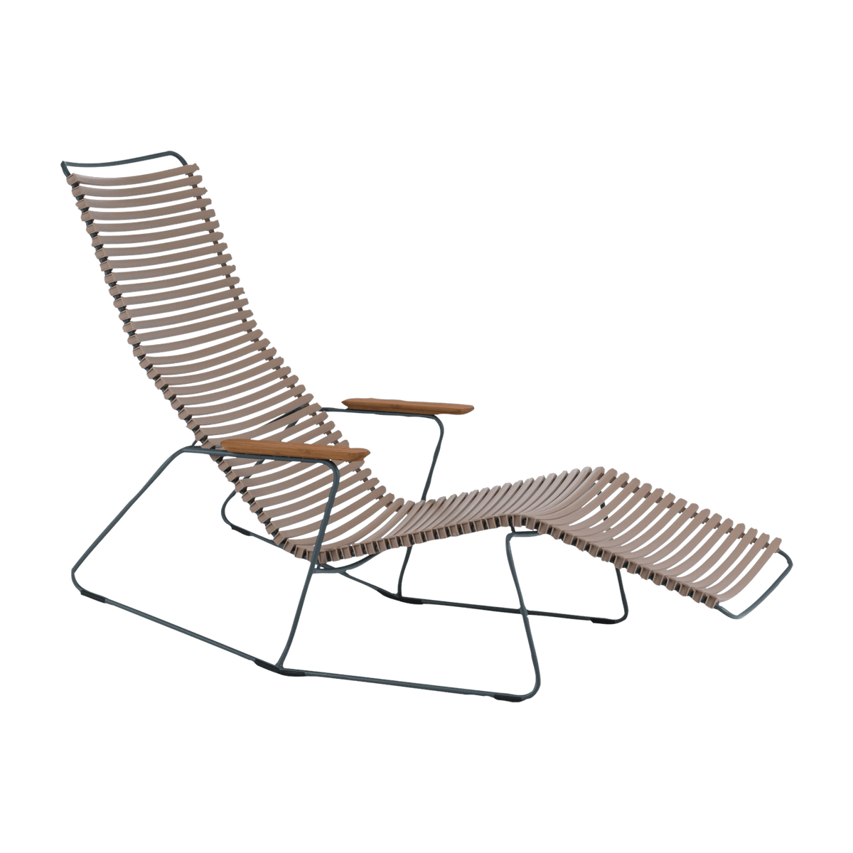 Chaise lounge modulable en métal et plastique sable CLICK - Houe - The Cool Republic