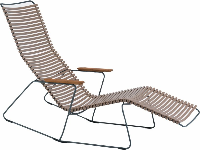 Chaise lounge modulable en métal et plastique sable CLICK - Houe - The Cool Republic