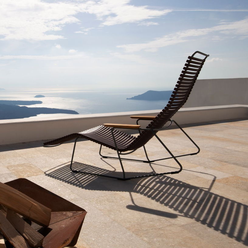 Chaise lounge modulable en métal et plastique vert clair CLICK - Houe - The Cool Republic