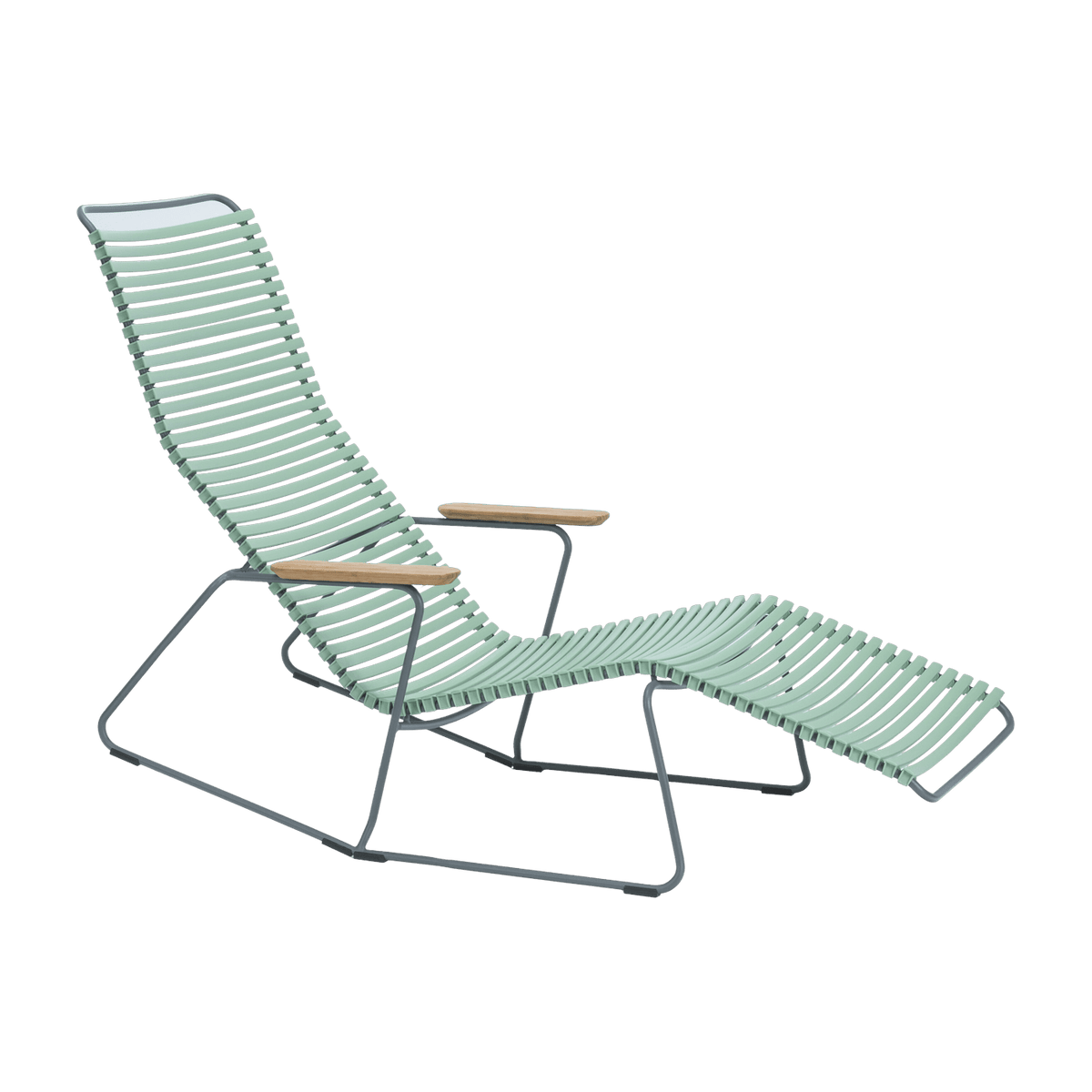 Chaise lounge modulable en métal et plastique vert clair CLICK - Houe - The Cool Republic