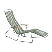 Chaise lounge modulable en métal et plastique vert olive CLICK - Houe - The Cool Republic
