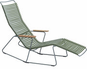 Chaise lounge modulable en métal et plastique vert olive CLICK - Houe - The Cool Republic