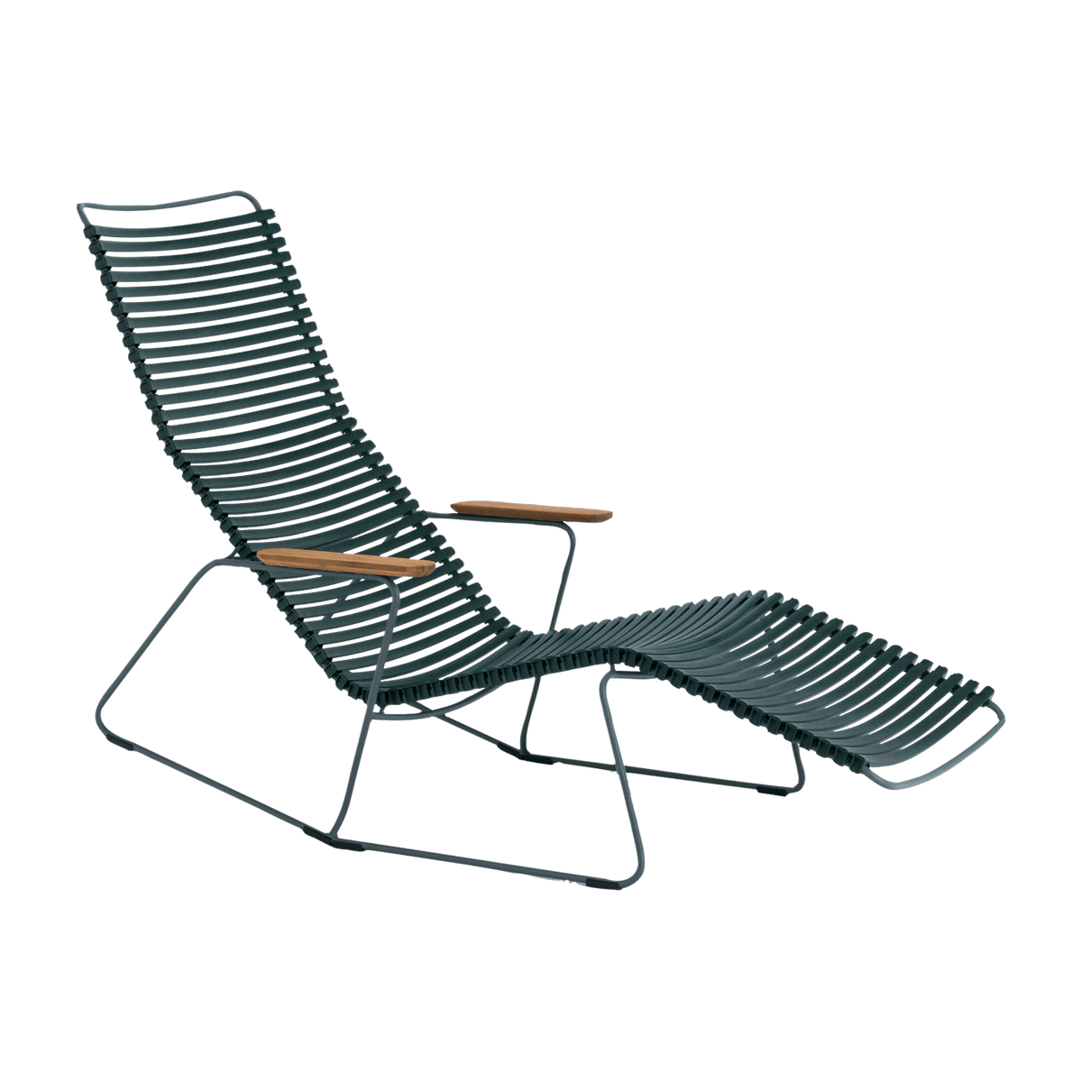 Chaise lounge modulable en métal et plastique vert sapin CLICK - Houe - The Cool Republic