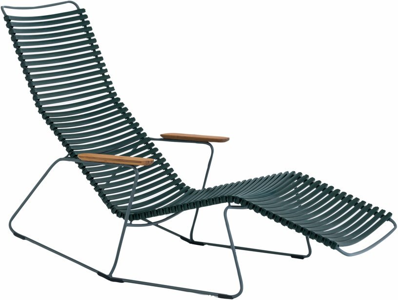 Chaise lounge modulable en métal et plastique vert sapin CLICK - Houe - The Cool Republic