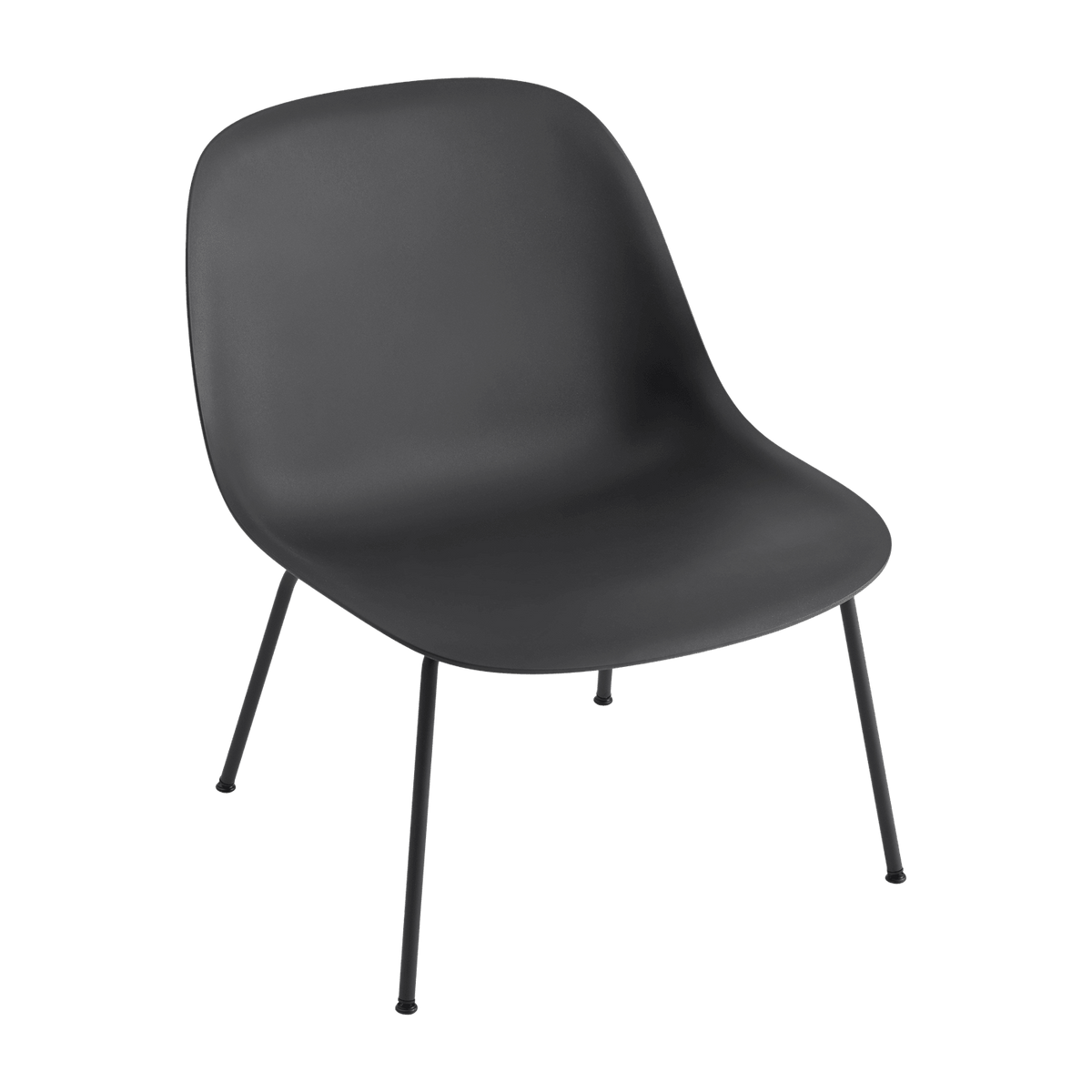 Chaise lounge noire piétement tubes Fiber - Muuto - The Cool Republic