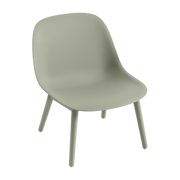 Chaise lounge verte piétement en chêne Fiber - Muuto - The Cool Republic
