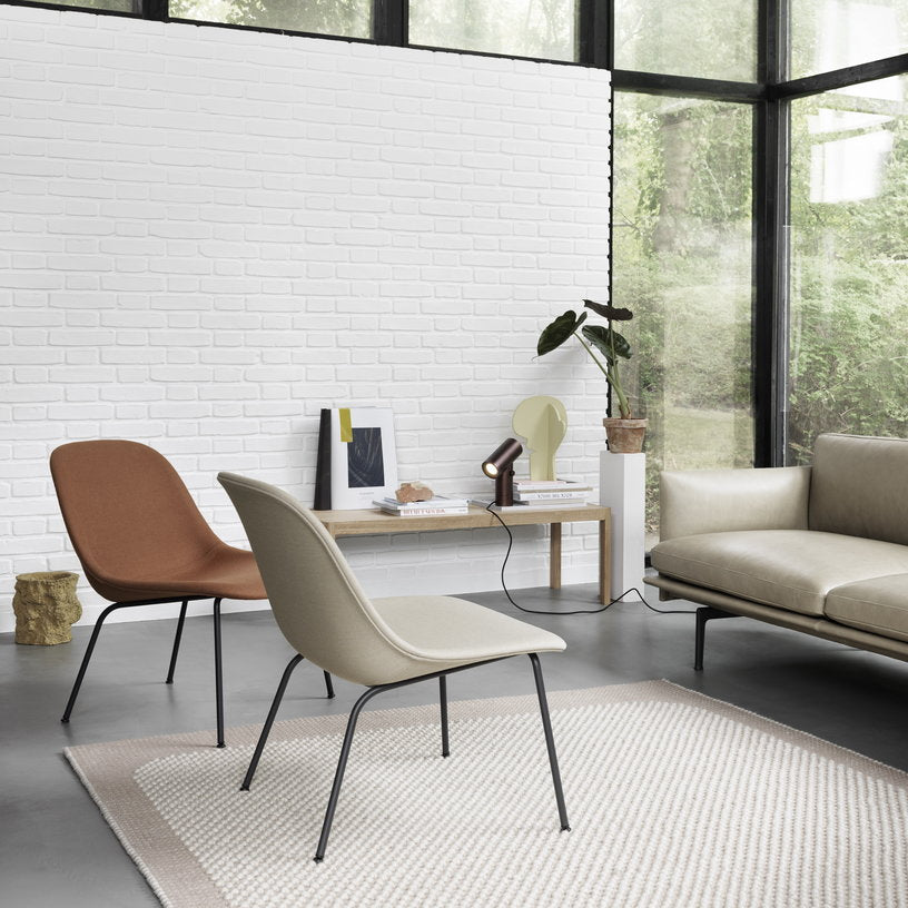 Chaise lounge verte piétement tubes Fiber - Muuto - The Cool Republic