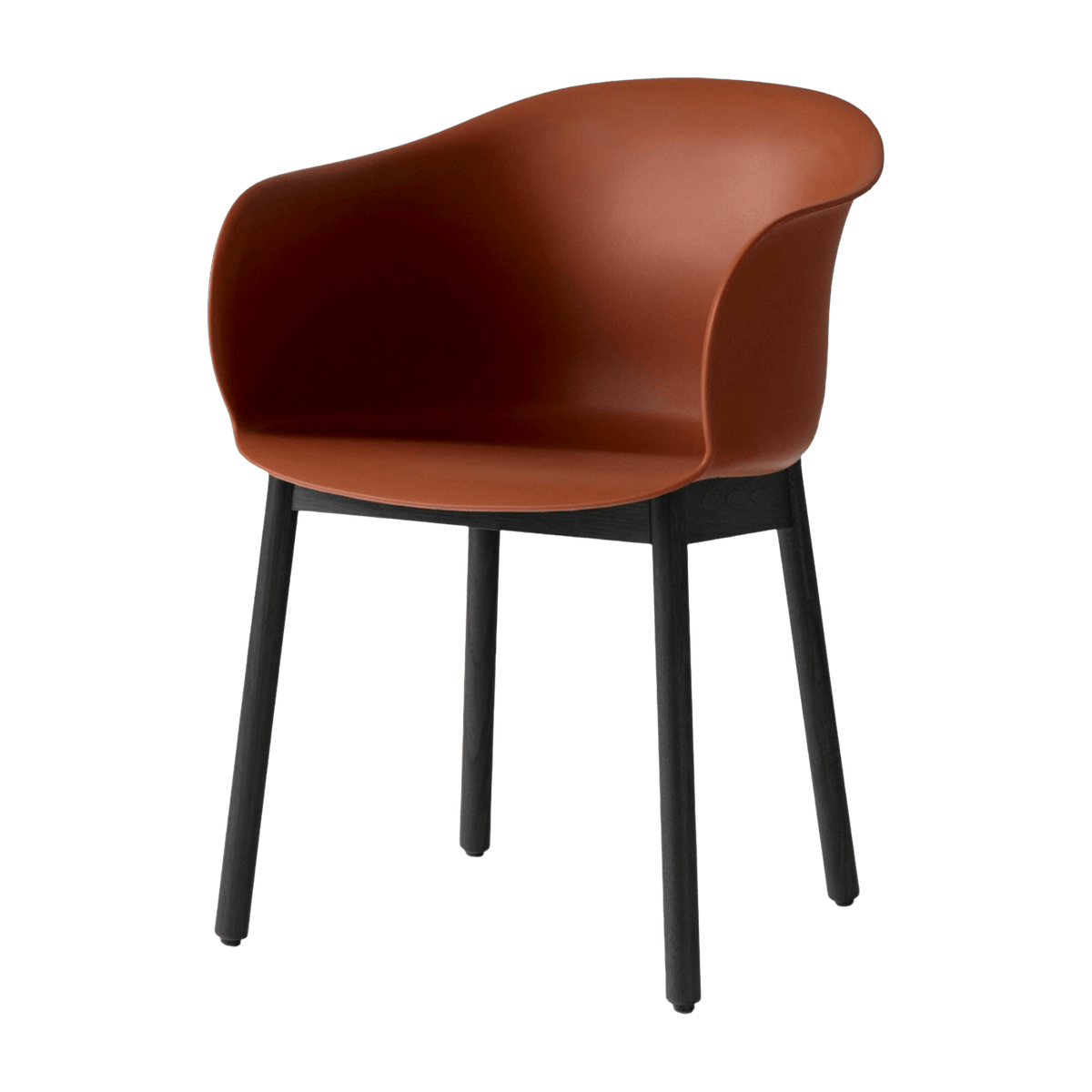Chaise marron piétement en bois de chêne noir JH30 - &tradition - The Cool Republic