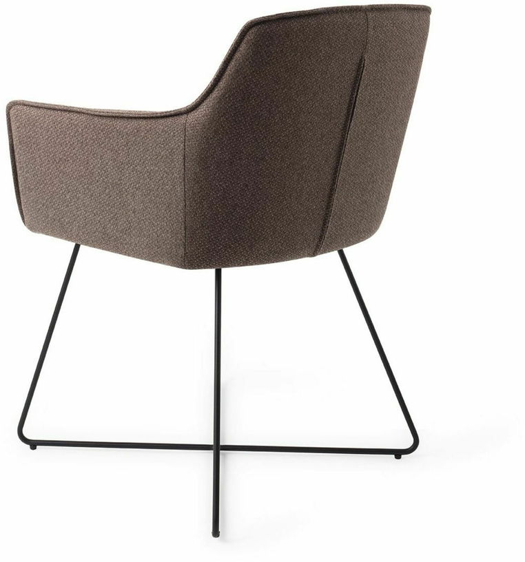 Chaise marron potters clay avec pieds croisés en métal noir Hofu - Jesper Home - The Cool Republic