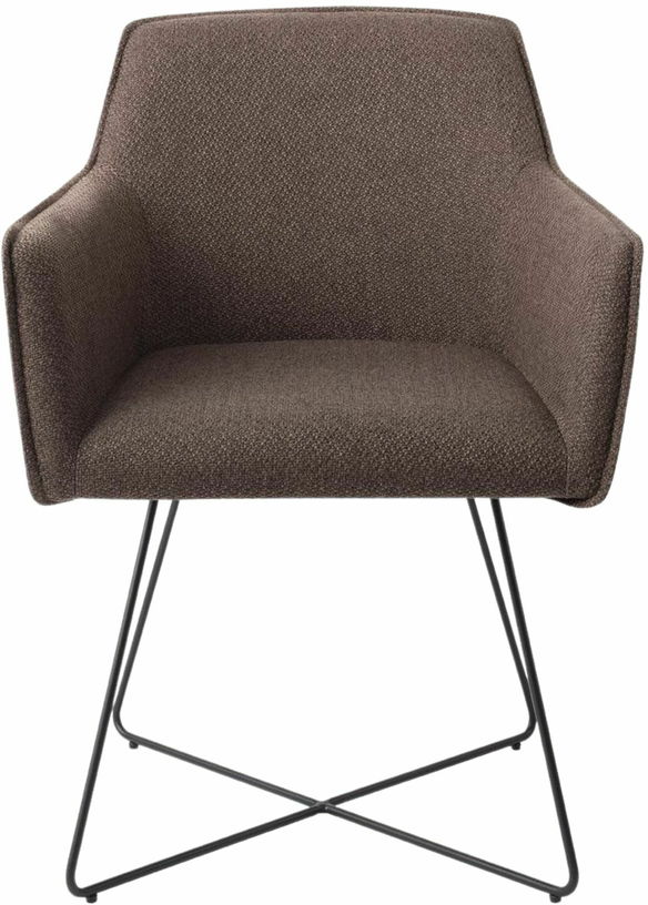 Chaise marron potters clay avec pieds croisés en métal noir Hofu - Jesper Home - The Cool Republic