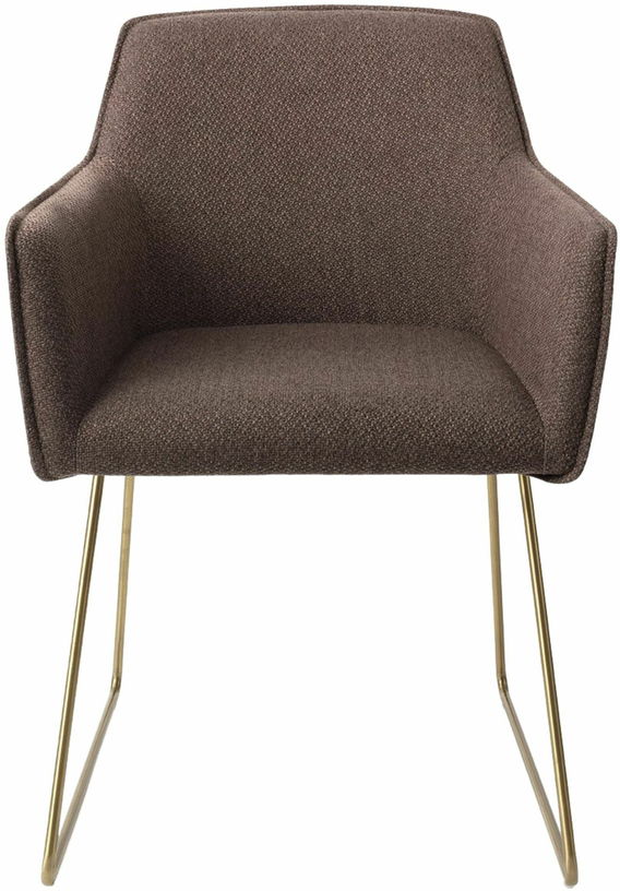 Chaise marron potters clay avec pieds élégants en métal doré Hofu - Jesper Home - The Cool Republic