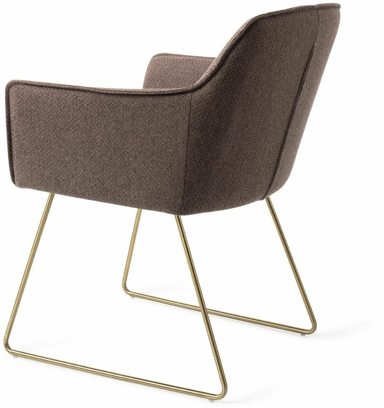 Chaise marron potters clay avec pieds élégants en métal doré Hofu - Jesper Home - The Cool Republic