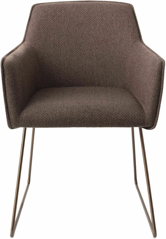 Chaise marron potters clay avec pieds élégants en métal rosé Hofu - Jesper Home - The Cool Republic