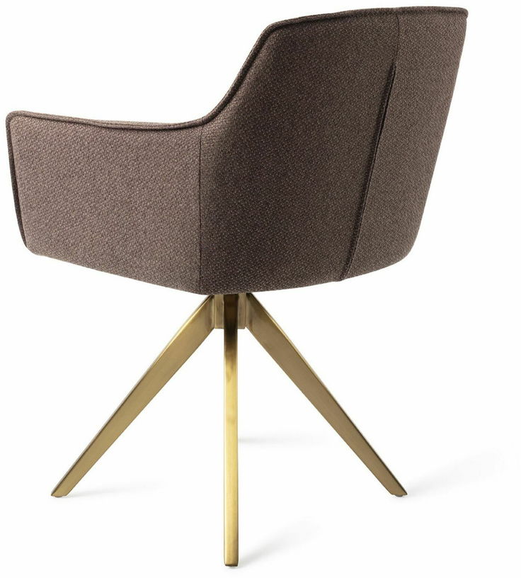Chaise marron potters clay avec pieds rotatifs en métal doré Hofu - Jesper Home - The Cool Republic